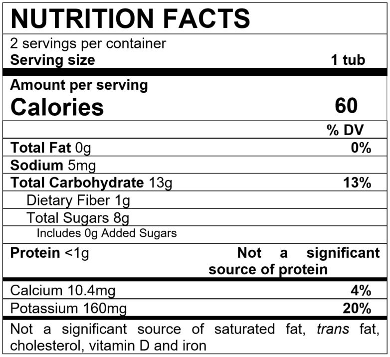 Nutrition Facts Prune